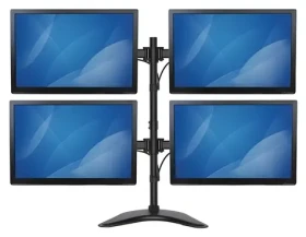 StarTech Držák pro 4 monitory černá / Držák pro 4 monitory / 13-27" / nosnost 8 kg / rotace 360° / ocel a hliník (ARMBARQUAD)