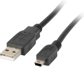 Lanberg CA-USBK-10CC-0003-BK / Kabel USB / USB-A (M) - Mini USB (M) / 0.3 m / černá (CA-USBK-10CC-0003-BK)