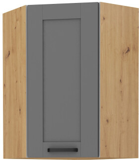 Horní rohová skříňka Luna 60x60 GN-90 1F (45°) Barva korpusu: Dub artisan, Barva dvířek: Dust Grey