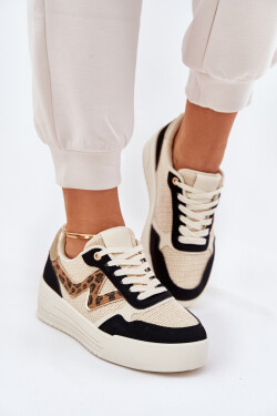 Dámské Sportovní Boty Na Platformě Leopardí Černé Lorori 39