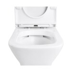 CERANO - WC kombi Hugo, Rimless - bezokrajové splachování + Slim/SoftClose sedátko - spodní/zadní odpad - bílá lesklá - 63,5x35,5 CER-538759