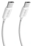 SBS bílá / Nabíjecí a datový kabel / USB-C/USB-C / opletený / PD 240W
