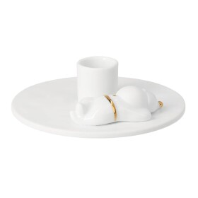 Räder Porcelánový svícen Santa Stargazing, bílá barva, porcelán