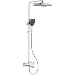 CERANO Sprchový nástěnný sloup Velar - termostatická vanová otočná baterie - chrom
