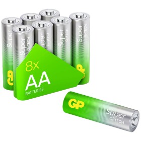 GP Batteries Super tužková baterie AA alkalicko-manganová 1.5 V 8 ks - GP Super Alkaline AA 8ks 03015ADHETA-B8
