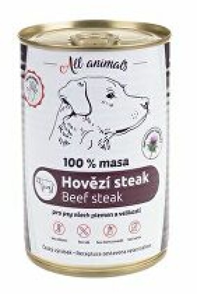 All Animals DOG hovězí steak 400g