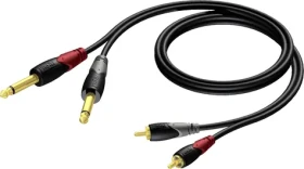 Procab CLA631/5 černá / Audio kabel / 2x Jack 6,3 mm - 2x RCA (Cinch) / 5 m (CLA631/5)