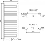 MEXEN/S - Pluton radiátor + topná tyč 1200 x 500 mm, 600 W, černá W106-1200-500-2600-70