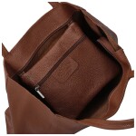 Trendy dámská kožená kabelka na rameno Sascha, hnědá