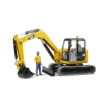 Bruder 02466 Minibagr CAT s figurkou stavebního dělníka / 1:16 / od 4 let (02466)