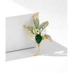 Exkluzivní brož Swarovski Elements Audrey - orchidej, Zelená