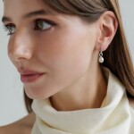 Stříbrné náušnice s bílou perlou Sara - stříbro 925/1000, Stříbrná Bílá