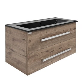 Koupelnová skříňka s umyvadlem SAT Cube Way 100x53x46 cm dub wellington mat CUBE461002DWMODC CUBE461002DWMODC