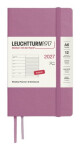 Týdenní plánovač & Zápisník Dusty Rose, Pocket A6 2027, Softcover, anglicky