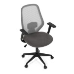 Židle kancelářská, látka šedá, houpací mechanismus, kolečka pro tvrdé povrchy