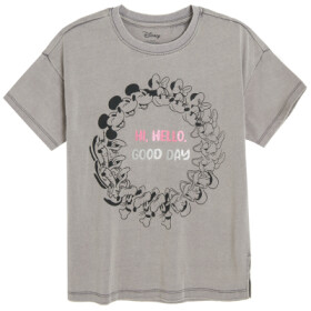Bavlněné tričko s krátkým rukávem Minnie- šedé - 134 GRAPHITE