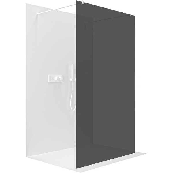 CERANO Sprchová zástěna Walk-in Onyx Duo L/P - 8 mm - hranatá vzpěra - bílá matná, grafitové sklo - 160x200 cm