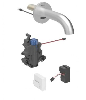 GEBERIT - Piave Termostatická elektronická umyvadlová baterie pod omítku, síťové napájení, easy to clean, kartáčovaná nerez 116.287.SN.1