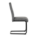 Židle jídelní, šedý samet, černá pohupová podnož