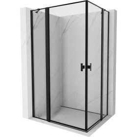 MEXEN/S - Mist Duo sprchový kout dveře křídlové 105 x 70, černý okraj, černá 8A4-105L-070P-70-70