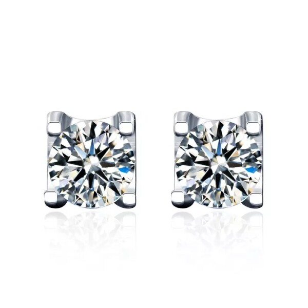 Royal Fashion stříbrné náušnice HA-XEZ008-SILVER-MOISSANITE