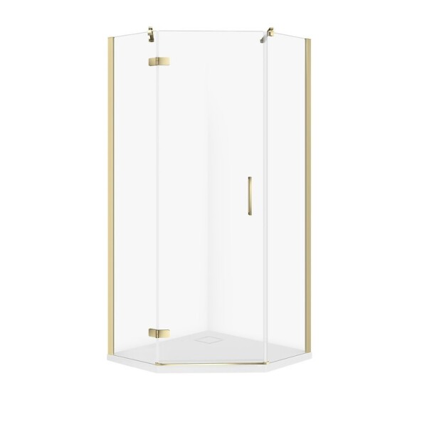 CERSANIT - Sada C305: kout JOTA pětiúhelník levý, zlato 80x80x195 + TAKO SLIM bílá VIR S601-363