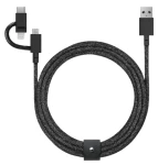 Native Union Belt Cable Universal 2m cosmos / Nabíjecí kabel / USB-A - USB-C + Micro USB + Lightning / MFi (BELT-ULC-CS-BLK-NP)