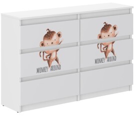 DumDekorace Dětská komoda s motivem opice 77x30x120 cm