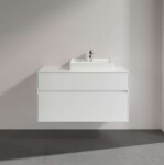 VILLEROY & BOCH - Collaro Umyvadlová skříňka, 100x55x50 cm, 2 zásuvky, Glossy White C01500DH