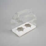 Cake star plastový box na 2ks cupcakes s vložkou 16 x 9,5 x 15,8 cm