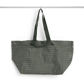 HAY Taška Grid Weekend Bag M Dark Green, zelená barva, textil