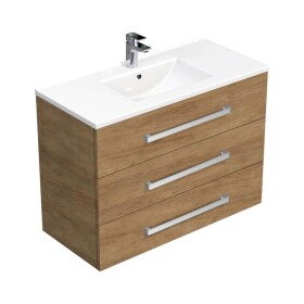Koupelnová skříňka s umyvadlem SAT Cube Way 100x76,5x46 cm dub Hickory CUBE461003DHMOD CUBE461003DHMOD