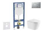 GEBERIT - Duofix Set předstěnové instalace, klozetu Nefia a sedátka softclose, tlačítko Sigma01, lakovaný matný chrom SANI11CA2107