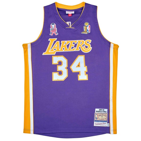 Mitchell & Ness Pánský dres Los Angeles Lakers NBA Shaquille O'Neal #34 2001-02 Authentic - Fialová Velikost: L