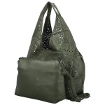 Módní koženková sada kabelek přes rameno a crossbody Saga, zelená
