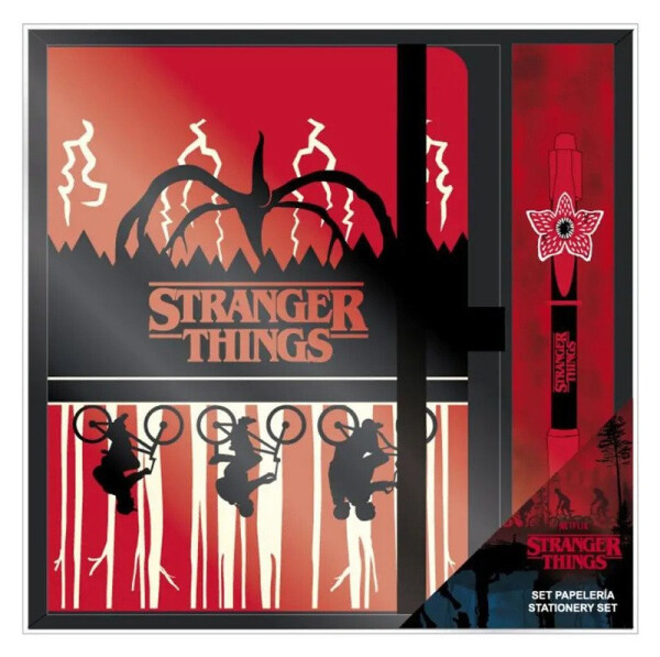 Stranger Things Dárkový set - Upside Down (Zápisník, propiska)