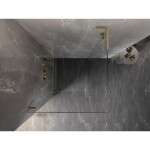 MEXEN/S - Lunar-B L sprchový kout dveře křídlové levá 90 x 90, transparent, zlato kartáčovaná 832L-090-090-55-00-L