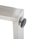 Stůl konferenční 120x60cm, MDF deska, dýha odstín dub, kovové nohy, broušený nerez.