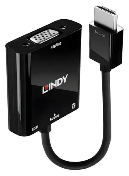 Lindy HDMI na VGA+Audio / Převodník / HDMI - VGA / 1920×1200 px / 12 bit (38285)
