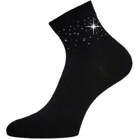 LONKA Ponožky dámské elegantní FLITANA 03 s kamínky ČERNÉ (3 páry) 35-38 126890