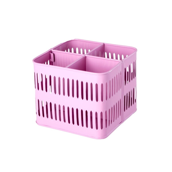 Rice Kovový stojánek s přihrádkami Pink, růžová barva, kov