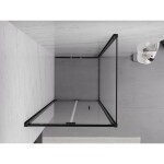 MEXEN/S - Exo sprchový kout skládací dveře 75 x 75, transparent, černá 816-075-075-70-00