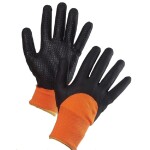 Rukavice AERO NITROFOAM 1928 DOT THERMO pletené s protiskluznými terčíky černo-oranžové 7 černo-oranžové