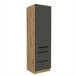 Vysoká potravinová skříňka Aria 60 DKS-210 3S 1F - Premium Box Barva korpusu: Černá, Barva dvířek: GR - Graphite AFM