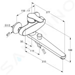 KLUDI - Objekta Páková vanová baterie, chrom 324910575