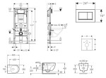 GEBERIT - Duofix Set předstěnové instalace, kompaktního klozetu Oudee Vortex a sedátka softclose, tlačítko Sigma30, chrom SANI11CA1141