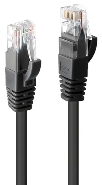 Lindy černá / Síťový kabel / Cat6 U/UTP / RJ-45 / 5 m (48080)