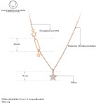 Ocelový náhrdelník Charley - chirurgická ocel, hvězda, Zlatá 43 cm + 5 cm (prodloužení)