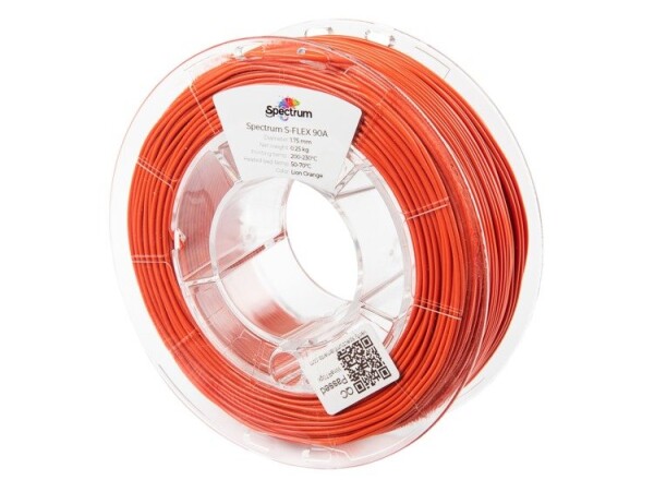S-FLEX filament 90A Lion Orange 1,75 mm Spectrum 0,25 kg