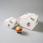 Výslužková krabice se stuhou Pink střední 16,5x16,5x11cm